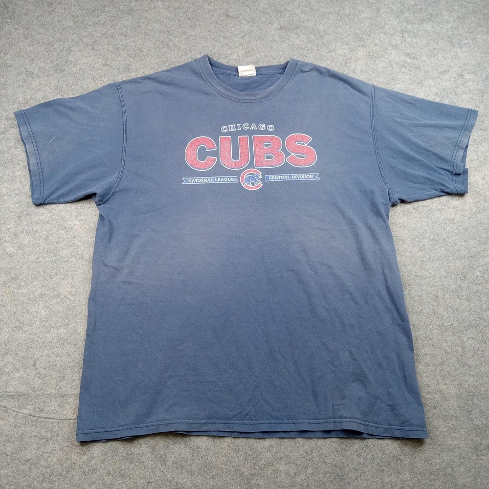 Chicago‎ Cubs Shirt Mens XL Blue MLB Baseball Short Sleeve Graphic Crewneck